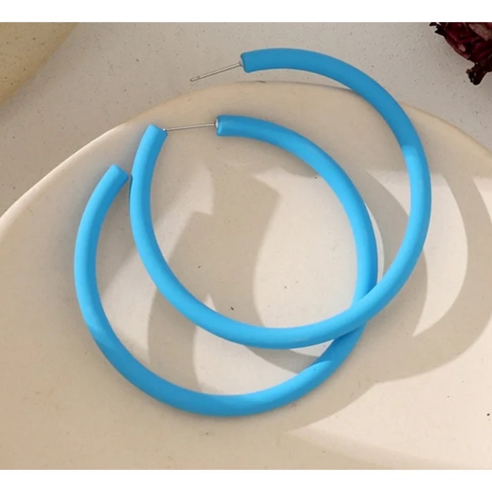 Candy Blue hoop earrings